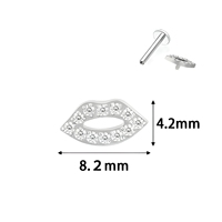 Terbaru hidung telinga Stud ASTM F136 Titanium mulut bibir internal berulir atas hidung cincin Labret anting tindik perhiasan grosir
