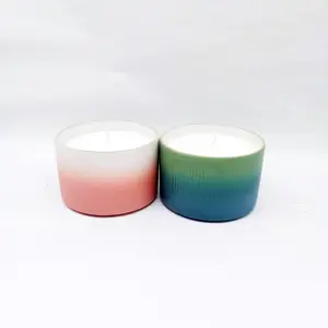 Farbige Verlauf-Keramik-Glas-Sojawachskerzen für Heimdekoration und Urlaub