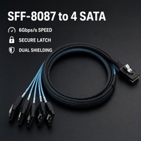 Cable Divisor Mini SAS SFF-8087 a 4 SATA de 6Gbps, 36 Pines y 7 Pines, para Transmisión de Datos, Controlador de Sistema RAID, Estación de Trabajo