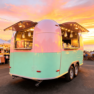 Modern Food Trailer Stainless Steel Kiosk Mobile Street Food Cart Custom Coffee Cart - Product Image 1