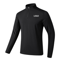 Chaqueta con Logotipo Personalizado, Sudadera con Media Cremallera, Chaqueta Básica de Manga Larga, Chaqueta con Bolsillo, Chaqueta de Golf con Cremallera para Hombre, Mi Logotipo