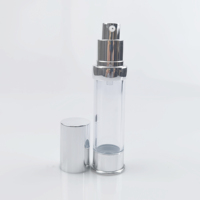 Vente en gros de flacons sans air en plastique de luxe transparents pour soins personnels, 15 ml, 20 ml, 30 ml, 50 ml, pour crème pour le corps et le visage