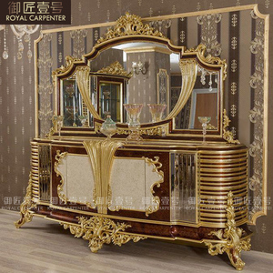 Mesa de Comedor de Madera Maciza Tallada Estilo Europeo Real Turco, Rectangular Dorada Francesa para Palacio, Villa, Hogar Grande de Lujo - Product Image 4