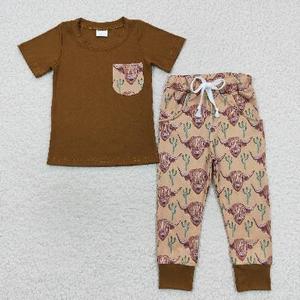 Little <b>Boy</b> Boutique Blue baseball glove print fall outfits kids wholesale <b>toddler</b> <b>boy</b> <b>pajamas</b> clothing set - Product Image 3