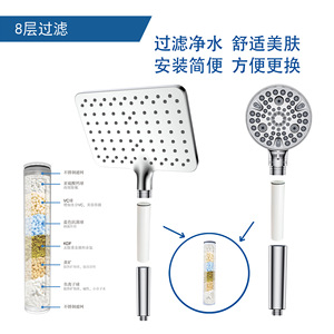 Juego de ducha con cabezal de ducha tipo lluvia de 180 mm y cabezal de pulverización manual de 120 mm, manguera de 1500 mm, prevención de la corrosión - Product Image 3
