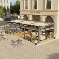 Pare-soleil électrique rétractable et pliable pour les restaurants en plein air qui peut prévenir la pluie et la neige