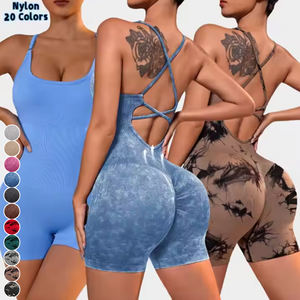 ชุดจั๊มสูทออกกำลังกายสำหรับผู้หญิง เปิดหลัง แห้งเร็ว ระบายอากาศดี ลายพิมพ์  แบบรัดรูป - Product Image 1