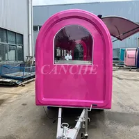 Promotion UE : Mini remorque alimentaire ronde de 2,2 m pour la vente de hot-dogs et pizzas en extérieur, chariot de restauration mobile, camion de cuisine