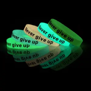 Wristbands With Logo Custom Luminous Silicone Rubber Wristband Glow In Dark Event Wristband With Message Or Logo For Events
