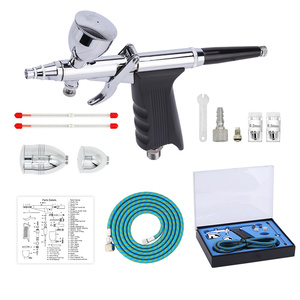 Pistolet <span class=keywords><strong>aérographe</strong></span> à piston à alimentation par gravité en cuivre, double action, pour nail art, décoration de gâteaux, <span class=keywords><strong>peinture</strong></span>, grande capacité - Product Image 2