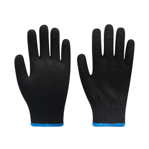 Precio de fábrica Guantes de punto de hilo de algodón negro Construcción Mano Engrosamiento Guante de trabajo de seguridad de protección - Product Image 1