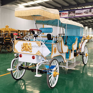 Carruaje de caballos eléctrico de lujo de alta calidad de tres filas estilo clásico con 4 ruedas opción de turismo de bajo precio - Product Image 3