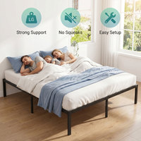 Großhandel Hochwertiges Schlafzimmer Schnell Aufbaubares Geräuschloses Stabiles Stahl-Lattenrost Unterbett-Stauraum Vollgröße 12 Zoll Plattform-Bettgestell