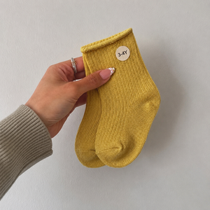 BOHOPANNA Chaussettes en coton basiques jaunes pour enfants, taille 3 4 ans, douces, respirantes, flexibles, confortables, qualité supérieure, usage quotidien - Product Image 3