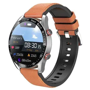 2023 NEW ARRIVAL Leather Round Screen Smart watch Super quality IP68 Waterproof Heart rate Blood Pressure Healthy Intelligente