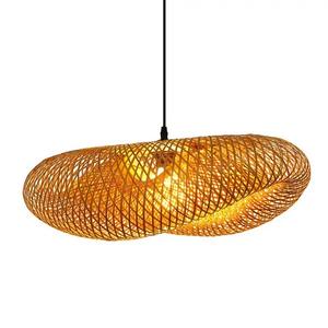 Lampada a Sospensione Artistica Naturale in Bambù e Rattan per Ristorante - Product Image 4