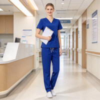 Pyjamas médicaux classiques à col en V pour hommes, uniformes chirurgicaux, tenues de laboratoire respirantes à séchage rapide pour médecins et infirmiers