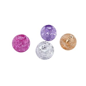 Acrylic Round <b>Beads</b> <b>Large</b> Hole Cracked Surface For Bracelet Making Jewelry Crafting Materials 8mm Colorful DIY <b>Beads</b> - Product Image 5