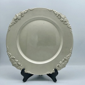 <span class=keywords><strong>Piatti</strong></span> Decorativi Dorati all'Ingrosso, <span class=keywords><strong>Infrangibili</strong></span> in Acrilico per Matrimoni ed Eventi, Design Moderno con Motivi Vegetali in Plastica - Product Image 2