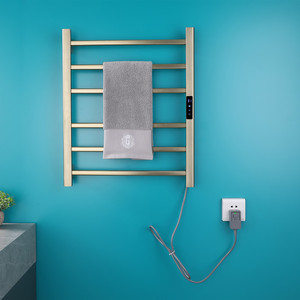 Porte-serviettes chauffant pour hôtel, en acier inoxydable brossé doré, montage mural, chauffe-serviettes intelligent, <span class=keywords><strong>radiateur</strong></span> électrique - Product Image 6