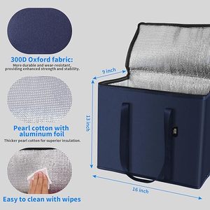 Biểu Tượng Tùy Chỉnh Thân Thiện Với Môi Dây Kéo Tái Sử Dụng Lớn Nhôm Lá Mỏng Oxford Nhiệt Cách Điện Mát Tote Túi 20L Sang Trọng Đá Có Thể Tái Chế - Product Image 6