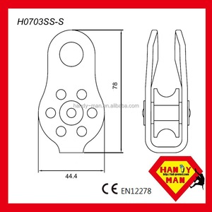 CE Certified Stainless Steel Fixed Side Pulley with Aluminum Alloy Sheave 22kN Breaking <b>Strength</b> 13mm <b>Max</b> Rope Size - Product Image 5