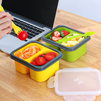 Boîte à lunch en silicone sans BPA, récipient de conservation des aliments frais, bac à soupe en silicone pour congélateur avec couvercle