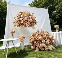 Boule de fleurs artificielle en soie colorée réaliste de 80/70/60/50/40/30 cm pour centre de table décoratif, Fête des Mères, Noël