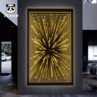 Lumières néon, logo lumineux personnalisé, miroir Abyss, effet 3D LED magique Abyss, effet 3D, lumière illimitée, miroir infini personnalisé