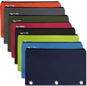 Gelory Sac <span class=keywords><strong>de</strong></span> papeterie à fermeture éclair à 3 anneaux <span class=keywords><strong>de</strong></span> grande capacité Pochette à crayons multicolore avec logo personnalisé pour <span class=keywords><strong>l</strong></span>'école et le bureau - Product Image 1