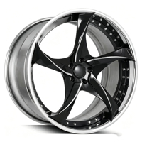 Jantes en alliage d'aluminium forgé Chrome Gold 26 pouces à profil profond 5x112 6x139.7 compatibles avec Corvette C7/C5/ X6