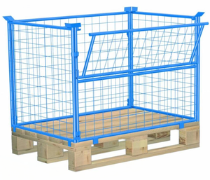 Tùy chỉnh kim loại lưu trữ Pallet lồng Giỏ hộp container dây thép lưới stillage lồng hậu cần lưu trữ chế tạo dịch vụ - Product Image 5
