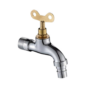 Mevalon Wall Mounted Bibcock Brass Valve Chrome Plated Single <b>Handle</b> Outdoor Sink Faucet - Product Image 5
