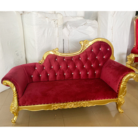 Antikes Massivholz Königliches Luxus Weißes Hotel Halle 2-Sitzer Hochzeit Sofa