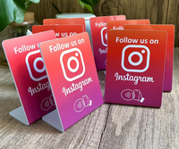 Support Instagram en acrylique tactile personnalisé, panneau de bureau NFC pour les réseaux sociaux, plaque de bureau personnalisée