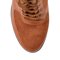 Bottines à plateforme marron à lacets pour femme 2025, talon épais avec poche, chaussures de soirée tendance