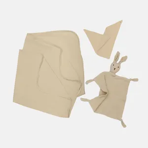 Coperta di sicurezza per bambini in cotone mussola coperta personalizzata per animali e per bambini confezione personalizzata da 2 pezzi Set regalo