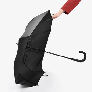 Business UV Protective Classic 23 Inches Plastic J Shape Hook Handle Windproof Fiberglass Rain Custom Logo Straight Umbrella - Product Image 4