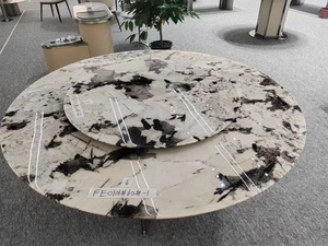 Table à manger en marbre blanc et pierre de quartzite personnalisée de luxe Table basse moderne en granit <span class=keywords><strong>Pandora</strong></span> pour le salon et la cuisine - Product Image 6