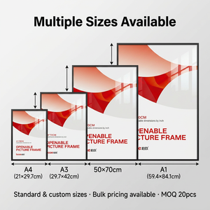 <span class=keywords><strong>Cadre</strong></span> en aluminium BOZE 25 mm à ouverture rapide A1 <span class=keywords><strong>A2</strong></span> A3 A4, à fixation murale, pour affiches, idéal pour les magasins de détail et les restaurants - Product Image 3