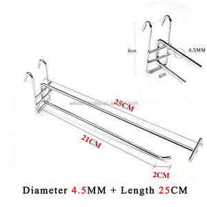 Supermarket Hot Sell Display <b>Hook</b> Shelf <b>Chrome</b> Plated Metal Hanging Pegboard <b>Hooks</b> for Display Goods - Product Image 3