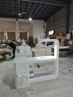 Table à Ongles de Luxe Style Moderne, Poste de Manucure avec Séchoir, Bureau Collecteur de Poussière et Lumière LED