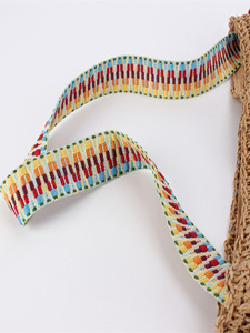 Generation Vintage National Style Casual <b>Square</b> Shoulder Bag Color Paper Rope Woven Beach Women's Bag Magnetic Tanjing - Product Image 2