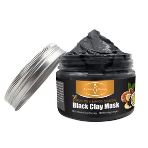 Organic Skin Care Mask Black Clay with Argan Oil Bamboo Charcoal Deep Cleansing Moisturizing Brightening Nourishing for Face