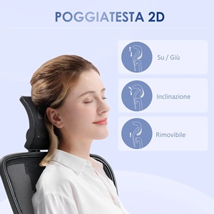 Chaise de bureau ergonomique Vinsetto avec hauteur réglable, support lombaire et appui-tête, 66x61x106-116cm noir - Product Image 6