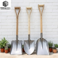 Bêche de jardin robuste en acier inoxydable avec poignée en bois en forme de Y pour le jardinage et l'agriculture