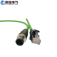 Conector RJ45 Macho con Código D M12, IP68 Impermeable, 10GB/s, Cable Ethernet Industrial Profinet, Alta Flexibilidad, Blindado, con Tornillo