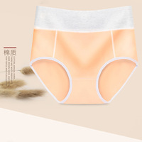 HD293 Sous-vêtements 95% coton pour femmes de grande taille Culotte mi-taille pour femmes de couleur unie Slip d'étudiant sexy