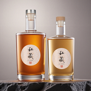 Botella de licores de vino de vidrio transparente de fabricación 200ml/500ml/750ml Brandy Gin Rum Tequila <span class=keywords><strong>Vodka</strong></span> a precios 500 - Product Image 4