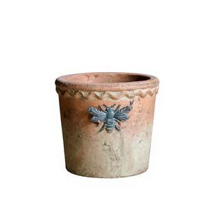 กระถางดอกไม้ทรงรีแบบใหม่ สีแดง รักษ์โลก ทำจากเซรามิก ลายดอกไม้โบราณ สไตล์วินเทจ อเมริกัน ยุโรป แบบชนบท ขนาดใหญ่ สำหรับสวน - Product Image 6